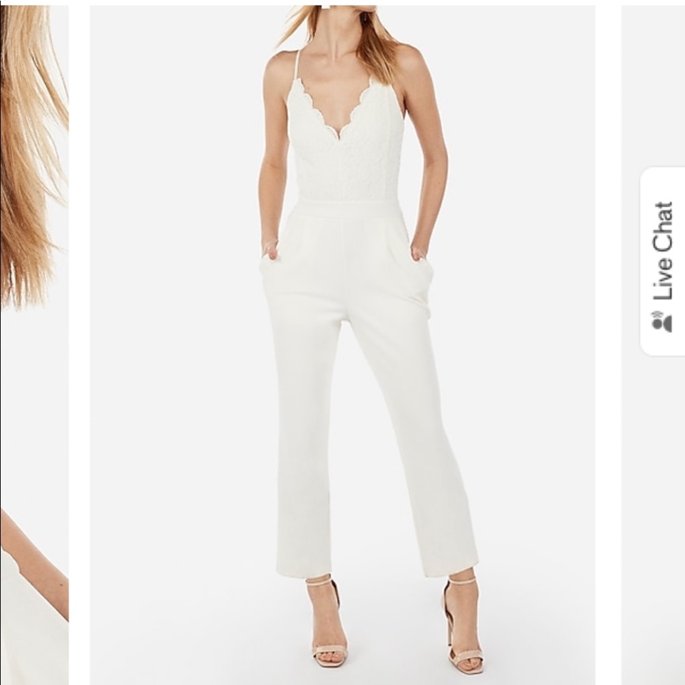White lace jumpsuit -Express NEW WITH TAGS !